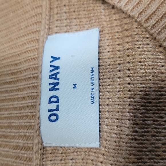 Old Navy Size M Camel Colored Knit Tunic Sweater, High Low Hem, Split Side Seams - Picture 11 of 12